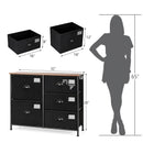 5-Drawer Storage Dresser for Bedroom Closet Entryway-Black by LJGDeals