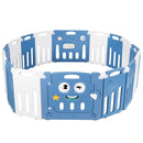 16-Panel Foldable Baby Playpen Kids Activity Centre-Blue by LJGDeals