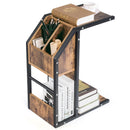 Industrial C-Shape Snack End Table with Storage Space by LJGDeals