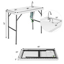 Folding Cleaning Sink Faucet Cutting Camping Table with Sprayer by LJGDeals