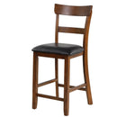 2 Pieces Counter Height Chair Set with Leather Seat and Rubber Wood Legs by LJGDeals