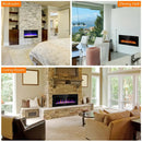 42 Inch Recessed Ultra Thin Electric Fireplace with Timer by LJGDeals