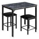 3 Piece Counter Height Dining Set Faux Marble Table by LJGDeals