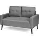 55 Inch Modern Loveseat Sofa with Cloth Cushion-Gray by LJGDeals