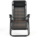 Folding Rattan Zero Gravity Lounge Chair with Removable Head Pillow by LJGDeals