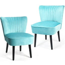 Set of 2 Upholstered Modern Leisure Club Chairs with Solid Wood Legs by LJGDeals