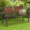 Patio Garden Bench with Powder Coated Steel Frame by LJGDeals