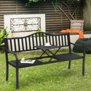 Patio Garden Bench Steel Frame with Adjustable Center Table by LJGDeals