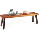 Patio Acacia Wood Dining Bench Seat with Steel Legs by LJGDeals