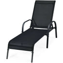 Adjustable Patio Chaise Folding Lounge Chair with Backrest by LJGDeals