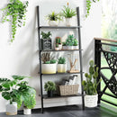Multipurpose 4-Tier Industrial Leaning Wall Bookcase with Metal Frame by LJGDeals