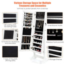 Jewelry Cabinet Stand Mirror Armoire with Large Storage Box by LJGDeals