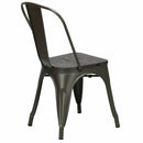 4 Pieces Tolix Style Metal Dining Side Chair Stackable Wood Seat by LJGDeals