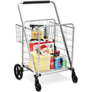 Heavy Duty Folding Utility Shopping Double Cart-Silver by LJGDeals