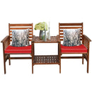 3 pcs Outdoor Patio Table Chairs Set Acacia Wood Loveseat by LJGDeals