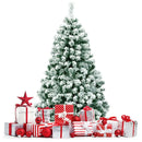 4.5 Feet Pre-Lit Premium Snow Flocked Hinged Artificial Christmas Tree by LJGDeals