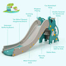4-in-1 Kids Climber Slide Play Set with Basketball Hoop-Green by LJGDeals