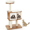 46 Inch Wooden Cat Activity Tree with Platform and Cushions by LJGDeals
