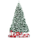 7.5 Feet Pre-Lit Premium Snow Flocked Hinged Artificial Christmas Tree with 550 Lights by LJGDeals