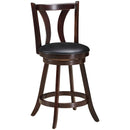 Set of 2 Swivel Bar stool 24 Inch Counter Height Leather Padded Dining Kitchen Chair by LJGDeals