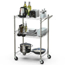 3-Tier Rolling Utility Cart with Handle Bar and Adjustable Shelves by LJGDeals