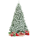 7.5 Feet Snow Flocked Artificial Christmas Tree Hinged with 1346 Tip and Foldable Base by LJGDeals