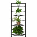 4 Tier Folding Metal Shelf Plant Stand Storage Open Shelf Corner Display Rack by LJGDeals