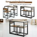 3 Pcs Dining Set Compact Table and 2 Chair with Metal Frame for for Small Space by LJGDeals