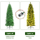6 Feet PVC Hinged Pre-lit Artificial Fir Pencil Christmas Tree with 150 Lights by LJGDeals