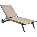 Aluminum Fabric Outdoor Patio Lounge Chair with Adjustable Reclining by LJGDeals