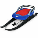 Folding Kids' Metal Snow Sled with Pull Rope Snow Slider and Leather Seat by LJGDeals