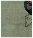 Traditional Turkish Fine Blue And Beige 9.7x12 Hand Knotted Wool Rug