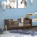 2-in-1 Convertible Kids Wooden Bedroom Furniture with Guardrails by LJGDeals
