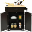 Utility Rolling Storage Cabinet Kitchen Island Cart with Spice Rack by LJGDeals