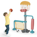 3-in-1 Height Adjustable Basketball Stand Set with Soccer and Roller by LJGDeals