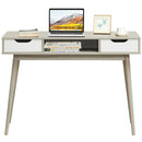 Stylish Computer Desk Workstation with 2 Drawers and Solid Wood Legs by LJGDeals