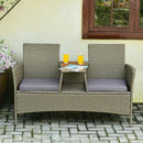 2-Person Patio Rattan Conversation Furniture Set with Coffee Table by LJGDeals