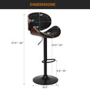 Set of 2 Adjustable Swivel PU Leather Bar Stools with Curved Footrest by LJGDeals