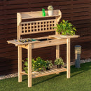 Garden Potting Bench Workstation Table with Sliding Tabletop Sink Shelves by LJGDeals