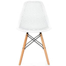 4 Pieces Modern Plastic Hollow Chair Set with Wood Leg by LJGDeals