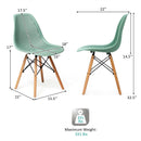 2 Pcs Modern Plastic Hollow Chair Set with Wood Leg by LJGDeals