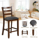 2 Pieces Counter Height Chairs with Fabric Seat and Rubber Wood Legs by LJGDeals
