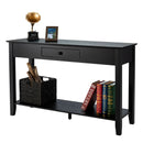 Console Sofa Side Accent Table with Drawer Shelf-Black by LJGDeals