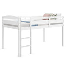 Wooden Twin Low Loft Bunk Bed with Guard Rail and Ladder by LJGDeals