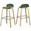 Set of 2 Modern Barstools Pub Chairs with Low Back and Metal Legs by LJGDeals