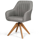 Fabric Swivel Accent Chair with Beech Wood Legs by LJGDeals
