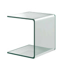 18 x 18 x 16 Inch Tempered Waterfall End Table with non-Slip Pad by LJGDeals
