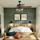 52 Inch Ceiling Fan Light with Pull Chain and 5 Bronze Finished Reversible Blades by LJGDeals