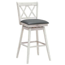 2 Pieces 29 Inches Swivel Counter Height Barstool Set with Rubber Wood Legs by LJGDeals