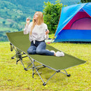 Folding Camping Cot with Side Storage Pocket Detachable Headrest by LJGDeals